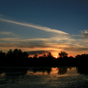 Sunset over the lake