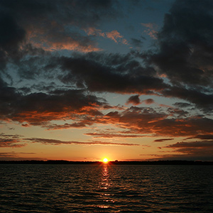 Sunset over the lake