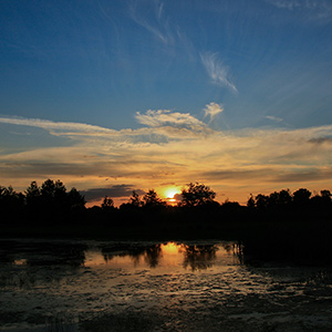 Sunset over the lake