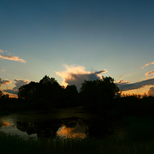 Sunset over the lake