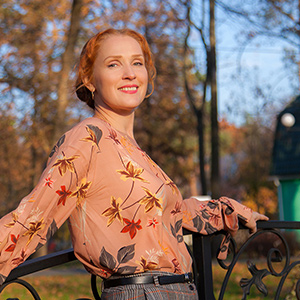 Woman in the autumn park